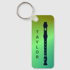 Farbenfroh Moderner Flute Minimaler Flutist Person Schlüsselanhänger