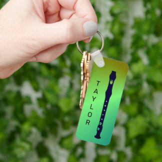 Farbenfroh Moderner Flute Minimaler Flutist Person Schlüsselanhänger