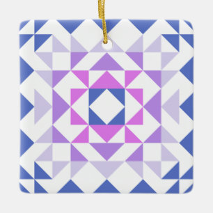 Farbenfroh Modernes Quilblock Geometrisches Blau L Keramikornament