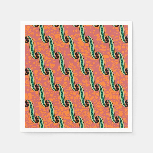 Farbenfroh Napkin mit afrikanischem Stoffmuster Serviette (Vorderseite)