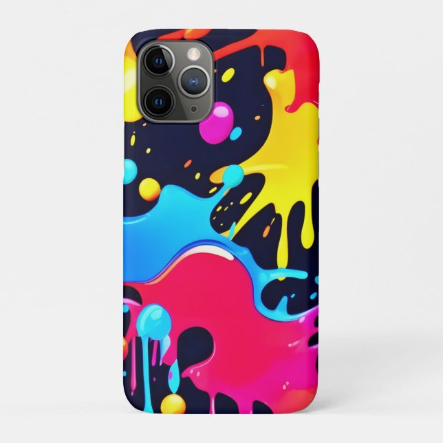 Farbenfroh Neonpaint Spritzer Art Case-Mate iPhone Hülle (Rückseite)