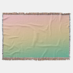 Farbenfroh Ombre Gradient Aquamarin Peach Pink Decke