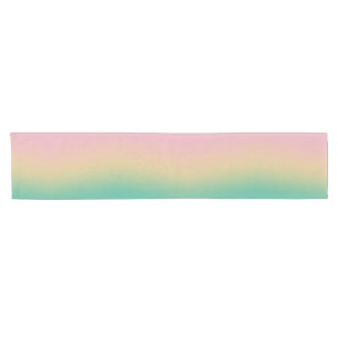 Farbenfroh Ombre Gradient Aquamarin Peach Pink Kurzer Tischläufer