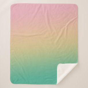 Farbenfroh Ombre Gradient Aquamarin Peach Pink Sherpadecke