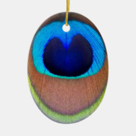 Farbenfroh Peacock Feather Eyespot Keramik Ornament