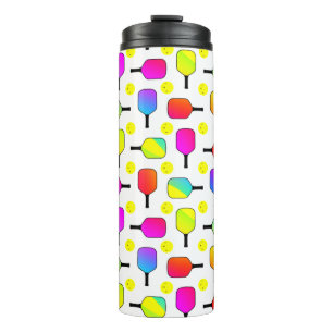 Farbenfroh, Pickleball Paddle, Gelbball Thermosbecher