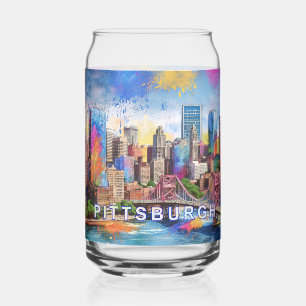 Farbenfroh Pittsburgh Skyline Dosenglas