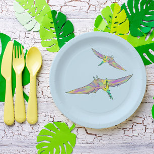 Farbenfroh Pterodactyl Funny Niedlich Dinosaurier  Pappteller