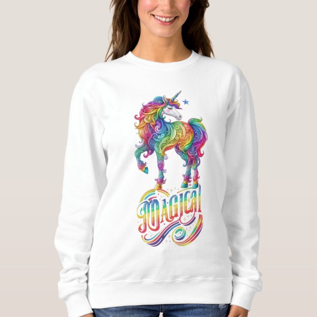 Farbenfroh, Rainbow-Einhorn Sweatshirt (Vorderseite)