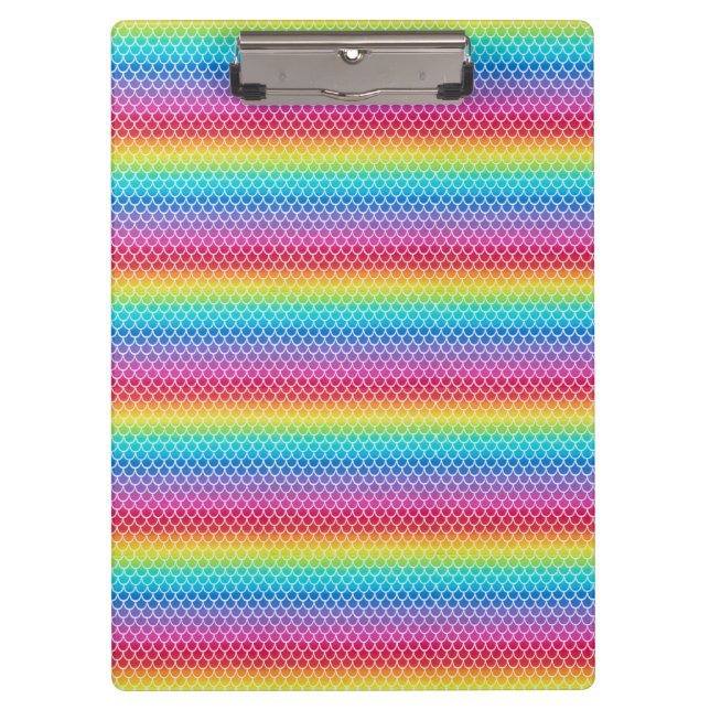 Farbenfroh Rainbow Mermaid Klemmbrett (Vorderseite)