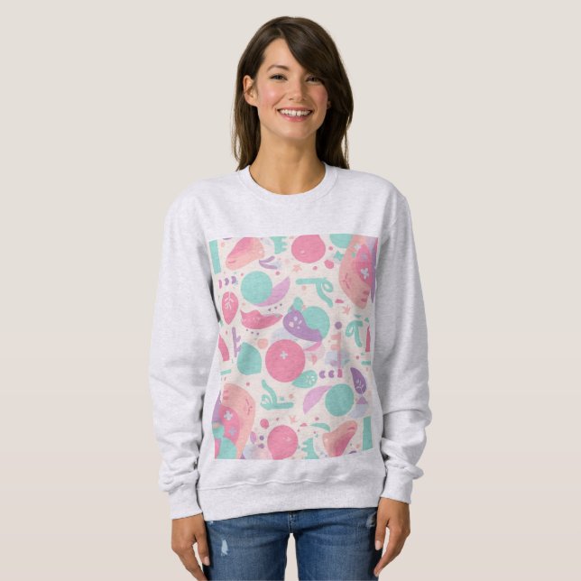 Farbenfroh Retro Pastel Aesthetic Hoodie (Vorne ganz)