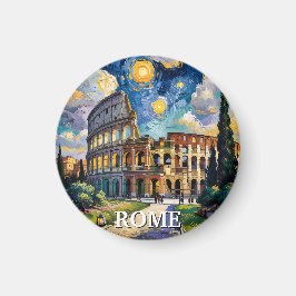 Farbenfroh Rom Italien Kolosseum in Van Gogh Style Magnet