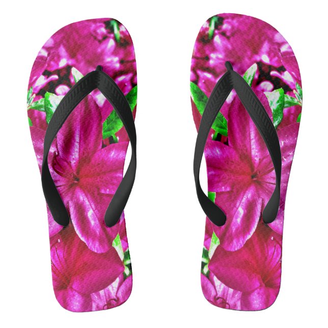 Farbenfroh rosa Azalea Dreh Flop Sandalen (Fußbett)