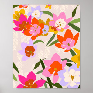 Farbenfroh, rosa, gelb und orange Lilac Poster