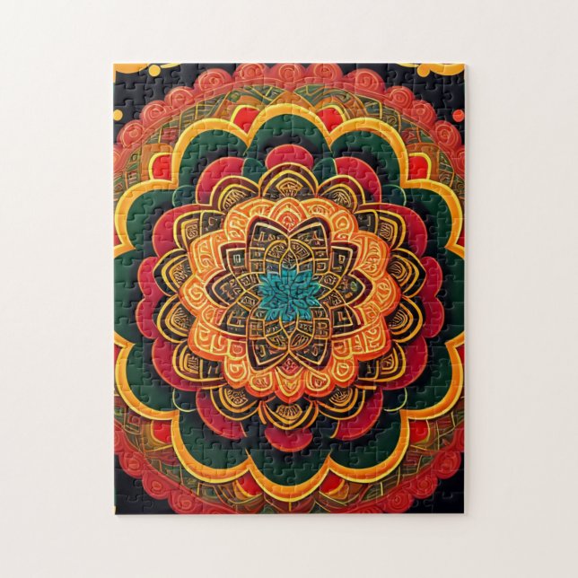 farbenfroh, schön Mandala Puzzle (Vertikal)