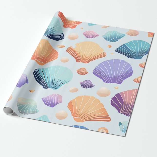 farbenfroh Seashell Geschenkpapier (Ungerollt)