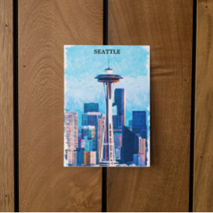 farbenfroh Seattle Washington City Postkarte