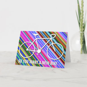 Farbenfroh "SO WILL DU EIN NEUES RAD ..." Geburtst Karte