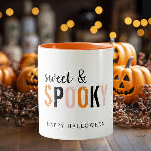 Farbenfroh süß und lecker   Frohe Halloween Zweifarbige Tasse