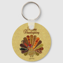Farbenfroh Thanksgiving Türkei Schlüsselanhänger