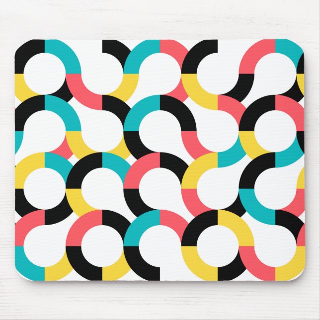 Farbenfroh, trendig, fröhlich, lustig, modern geom mousepad (Vorne)