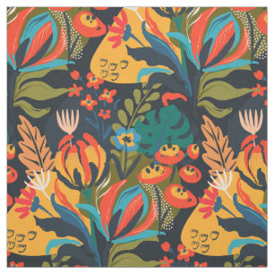 Farbenfroh tropisch Abstrakt floral Stoff
