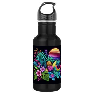 Farbenfroh, tropisch/hawaiisch edelstahlflasche