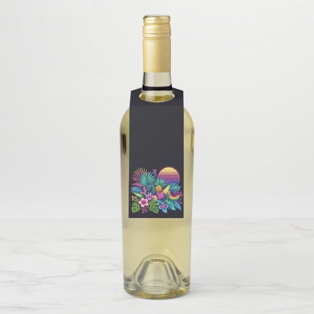 Farbenfroh, tropisch/hawaiisch flaschenanhänger (Auf Flasche)