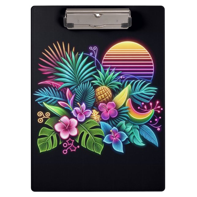 Farbenfroh, tropisch/hawaiisch klemmbrett (Vorderseite)