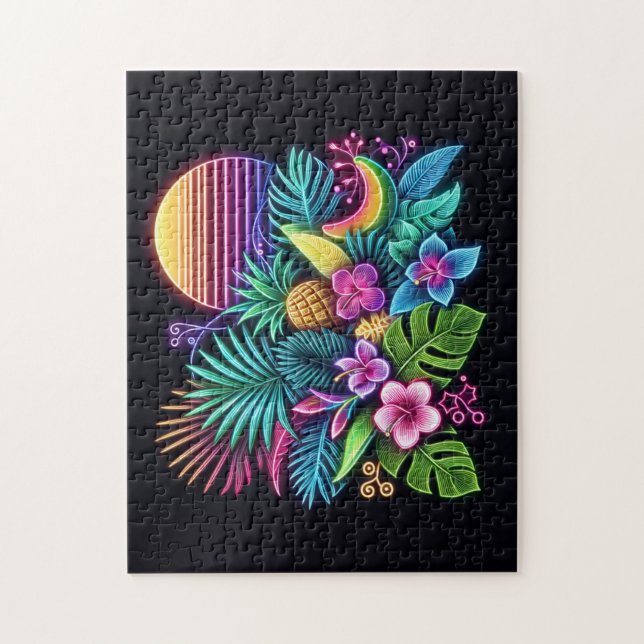 Farbenfroh, tropisch/hawaiisch puzzle (Vertikal)