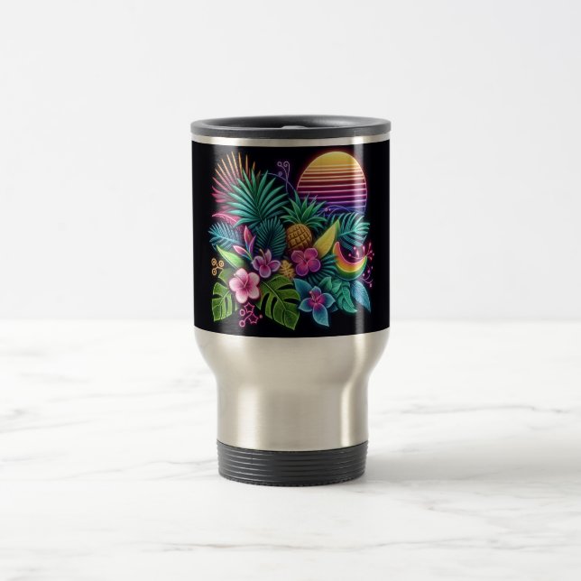 Farbenfroh, tropisch/hawaiisch reisebecher (Mittel)