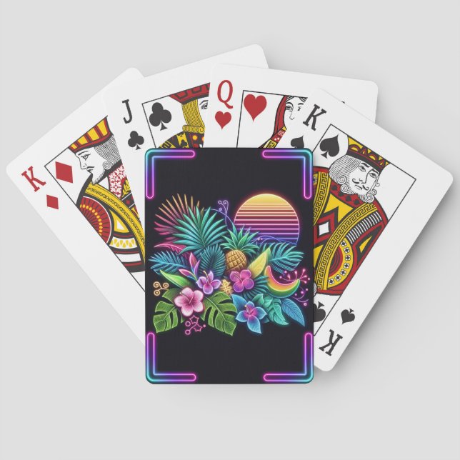 Farbenfroh, tropisch/hawaiisch spielkarten (Rückseite)