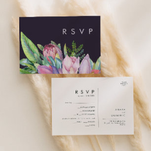 farbenfroh tropisch   Lila RSVP-Karte Postkarte