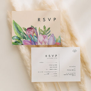 farbenfroh tropisch   Peach Menu Choice RSVP Card Postkarte
