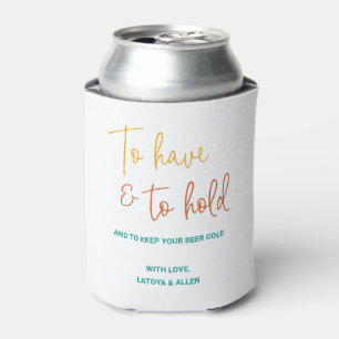 Farbenfroh, um Behaltend Bier kalte Hochzeit halte Dosenkühler