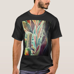 Farbenfroh und grün Watercolor Tropisch T-Shirt