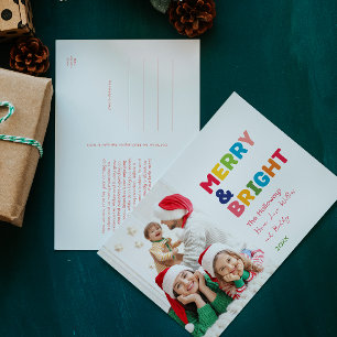 Farbenfroh und hell Ein Foto Feiertagspostkarte