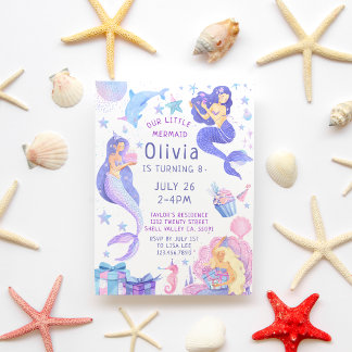 Farbenfroh unsere kleine Meerjungfrau das ganze Ja Einladung