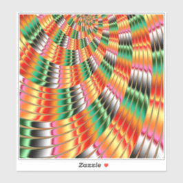 Farbenfroh wirbelndes Fraktal Art Design Aufkleber