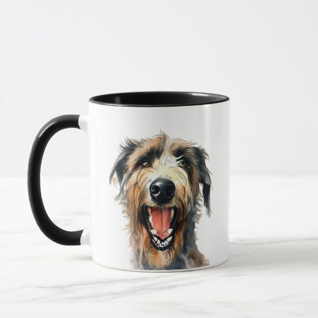 farbenfroh Wolfhound | Niedlicher Hund Tasse (Links)