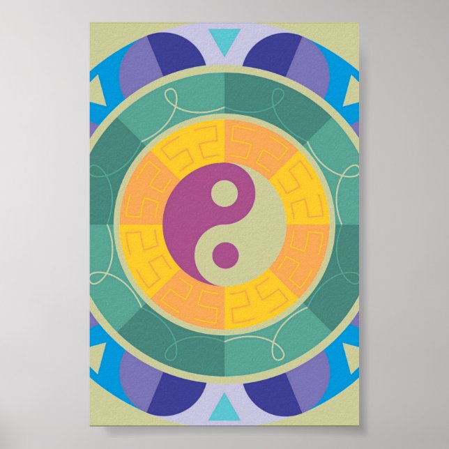 farbenfroh Yin Yang Pattern Poster (Vorne)
