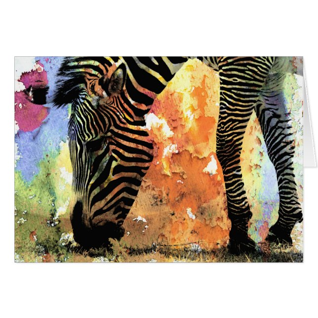 Farbenfroh Zebra Grunge (Vorderseite (Horizontal))