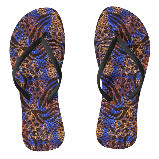 Farbenfroh Zebra Leopard Flip Flops (Fußbett)