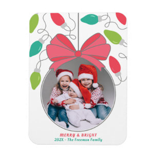 Farbenfrohe 1 Foto Weihnachtsbeleuchtung Magnet