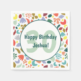Farbenfrohe 30. Geburtstag Custom Serviette