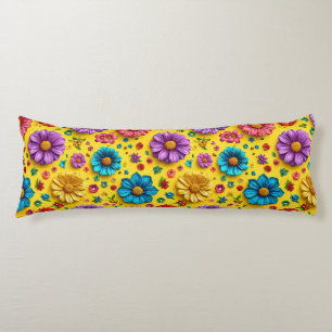 Farbenfrohe 3D-Blumen Seitenschläferkissen