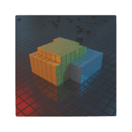 Farbenfrohe 3D-Cubes Metal Print