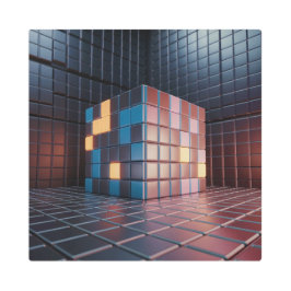 Farbenfrohe 3D-Cubes Metal Print