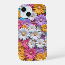 Farbenfrohe 3D-Daisies Floral Phone Case