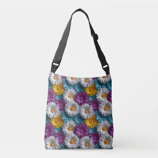 Farbenfrohe 3D Daisy Seamless-Muster Tragetaschen Mit Langen Trägern